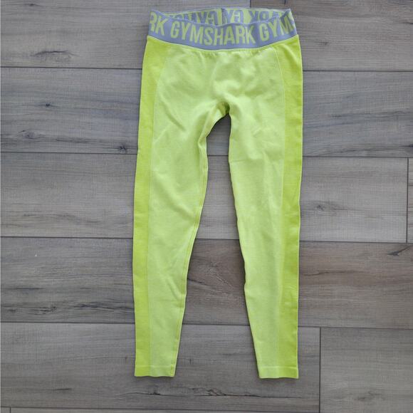 Gymshark Low Rise Training Tights Neon Green/Yellow Women Sz S - Picture 8 of 8